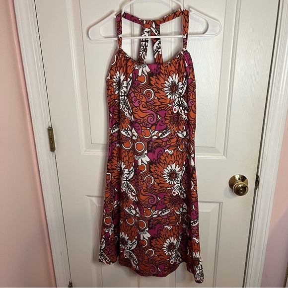 Prana Orange Congo Beats Floral Quinn Athletic Dress Women's Small - Picture 2 of 6